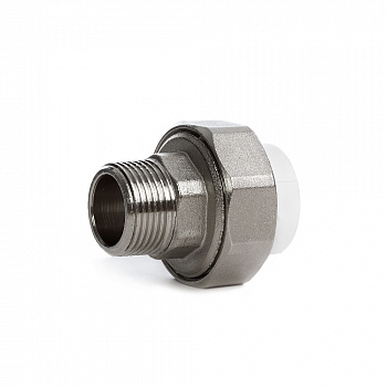 Комбинированное разъемное (разборное) соединение "американка" с наружной резьбой Fusitek  FT05701, 20х1/2", с уплотнением o-ring